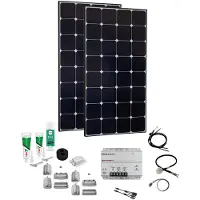 Phaesun Solaranlage "SPR Caravan Kit, Solar Peak MPPT Duo 240W", schwarz-weiß (schwarz, weiß), Solarmodule, Solaranlage