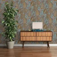 Living Walls Vliestapete "Famous Garden Blätter-Tapete Mustertapete Pflanzen Blattmotiv" matt strukturiert Vliestapete floral für Schlafzimmer Küche Wohnzimmer Blätter Design