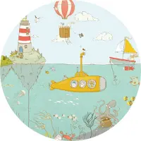 Komar Fototapete "Vlies selbstklebend - Underwater - Größe 125 x 125 cm" bedruckt glatt Wohnzimmer, Schlafzimmer
