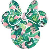 Komar Vliestapete "Vlies selbstklebend - Minnie Head Tropical - Größe 125 x 125 cm" bedruckt glatt Kinderzimmer