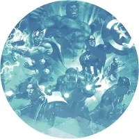 Komar Fototapete "Vlies selbstklebend - Avengers Blue Power - Größe 125 x 125 cm" bedruckt glatt Kinderzimmer