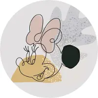 Komar Fototapete "Vlies selbstklebend - Minnie Line Art - Größe 125 x 125 cm" bedruckt glatt Kinderzimmer
