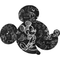 Komar Vliestapete "Vlies selbstklebend - Mickey Head Illustration - Größe 125 x 125 cm" bedruckt glatt Kinderzimmer
