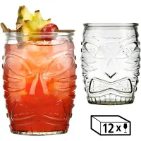 Libbey Cocktailglas "Trinkglas, 12er Set -TIKI- von polynesischer Kunst inspiriert" 473 ml, hochwertig verarbeitet, im charakteristischen Design