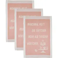Ross Geschirrtuch "Manchmal hilft ein Törtchen mehr als tausend Wörtchen" Sprüchetuch, aus 100% Baumwolle