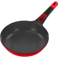 King Ø20cm Bratpfanne flach / ca. 4.5 cm hoch ROT Click-Grip Aluguss mit keramisch verstärkter Antihaft-Beschichtung: XYLAN PLUS SILVER DIAMOND / abnehmbarer Pfannengriff / Farbe: ROT