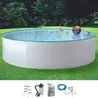KONIFERA Rundpool "AMRUM 1", weiß, H:90cm Ø:360cm, Schwimmbecken, Rundpool, inkl. hochwertigem Zubehör, Tiefe 90 cm, in versch. Größen