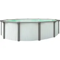 Kwad Rundpool "Green line Evolution", weiß (weiß, design, innenfarbe: sand), H:132cm Ø:360cm, Schwimmbecken, Rundpool, 3,6x1,32 white- design Folie in blau, sand oder grau erhältlich