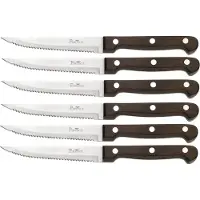 Pintinox Steakmesser "P.Wood" aus rostfreiem Stahl, Griff aus Pakkaholz, Klinge 11,1 cm