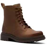 Clarks Schnürboots "Orinoco 3 Style", Damen, Gr. 37,5, Textil, braun, Leder, Schuhe Schnürboots, Stiefel, Schnürboots mit Blockabsatz