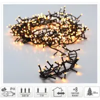ECD-Germany LED Cluster Lichterkette mit 1800 LEDs Warmweiß 36 m 8 Programmen IP44 Innen und Außen Clusterlichterkette Büschellichterkette Weihnachten
