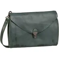 Harold's Leder Umhängetasche Fold Handbag Clutch Green dunkelgrün