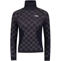 Mons Royale Womens Ascender Merino Base Layer Mock Neck Long Sleeve forged iron / black (913) XL