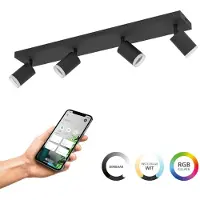 Eglo LED Leuchten 4er Spot Melitello-Z schwarz 68 x 11 cm warmweiß-kaltweiß dimmbar GFMb756872aa