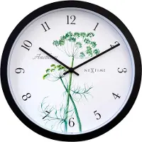Nextime Wanduhr Anethium Kunststoff schwarz Ø 30,5 cm Innen/Außen Gartenuhr