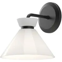 Alora Elstead Halston Wandleuchte E14 Mattes Schwarz Opal