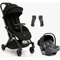 Beemoo Easy Fly Lux 4 Buggy inkl. Route i-Size Babyschale, Jet Black/Mineral Grey