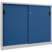 PAVOY Schiebetürenschrank, 1200x1500x400 mm, 4 Böden verzinkt, RAL 7035/5010