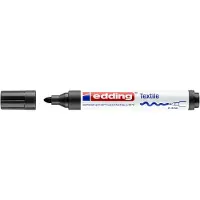 Edding 4500 Textilmarker - schwarz - 1 Stift - Rundspitze 2-3 mm - Permanent-Stoffmarker zum Bemalen von Textilien, waschbest?ndig bis 60 ?C - Ma