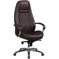 KADIMA DESIGN Chefsessel "Madrid" Echtleder, ergonomisch, Aluminium-Fußkreuz, bis 120 kg, 8 Stunden Sitzdauer. Braun, 70x68x130 cm |