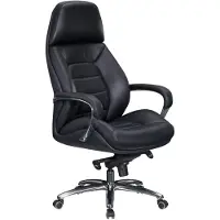 KADIMA DESIGN Chefsessel "Miron" aus Leder, Multiblockwippmechanik, bis 120 kg. Schwarz, 67x67x137 cm |