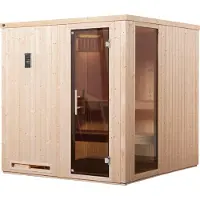 Weka Sauna "Halmstad" Set, 7,5 kW Bio-Ofen mit digitaler Steuerung