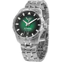 Vostok Europe NH35-125A749B Armbanduhr Automatik Rocket N1 Stahl/Grün 39 mm