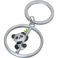 Troika Brelok Spinning Panda, metal, srebrny