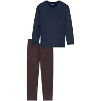Schiesser Pyjama Herren Baumwolle blau, 56 740563-0004-00560