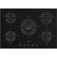 Smeg Cucina PV275B Kochfeld / Flache Oberfläche / 72 cm / Gas / 5 Brenner / Schwarz