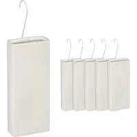 Relaxdays Luftbefeuchter Heizkörper, 6er Set, Wasserverdunster für Heizung, zum Hängen, Keramik, Raumbefeuchter, creme