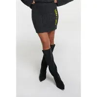 Alix The Label Damen Röcke Ladies Knitted Cable Skirt - Donkergrijs - Größe M
