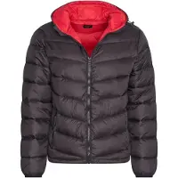 Cappuccino Italia Hooded Winter Jacket Zwart von in der farbe Schwarz und in größe M.