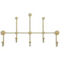 CALICOSY WANDGARDEROBE mit 8 Haken aus goldfarbenem Metall 80/10/45 cm