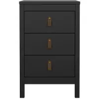 CALICOSY Nachttisch BARCELONE in Schwarz - (W) 43,8 x (H) 70,1 x (L) 38,4 cm | Gr.: onesize
