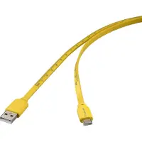 Renkforce USB-Kabel USB 2.0 USB-C Stecker, USB-A Stecker 1.00 m Gelb Mass-Aufdru