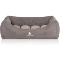 Knuffelwuff orthopädisches Hundebett mit wendbarem Kissen Baltimore 120 x 80 cm, grau