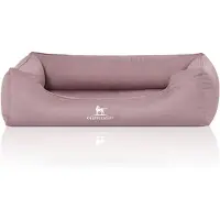 Knuffelwuff Orthopädisches Wasserabweisendes Hundebett Leon aus Velours mit Handwebcharakter XXL 120 x 85cm Rosa