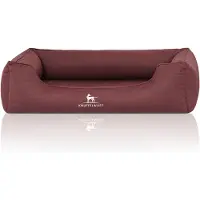 Knuffelwuff Orthopädisches Wasserabweisendes Hundebett Leon aus Velours mit Handwebcharakter Übergröße XXXL 155 x 105cm Rot