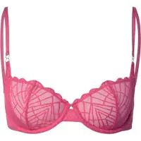 Triumph Balconette-BH "That Night In Vegas", Damen, Gr. 85, Cup D, rosa (flashy pink), Mesh, Spitze, Obermaterial: 87% Polyamid, 13% Elasthan, BHs Balconette-BH, Komfort-Bügel, Spitze, Mesh