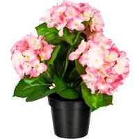Creativ Green Kunstpflanze "Hortensienbusch", rosa, H:32cm, Kunststoff, Kunstpflanzen, Kunstpflanze