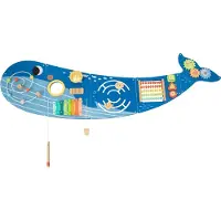 Tooky Toy Wal Aktivitätenpanel für die Wand aus Holz | Motorikbrett / Activity Board für Kinder mit Xylophon, Labyrinth, Uhr & Zahnrädern | Motorikspielzeug ab 18 Monaten - 148 x 44 x 7 cm