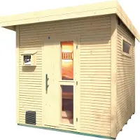 Weka Saunahaus "Kuopio" Set, 9 kW Bio-Ofen mit analoger Steuerung