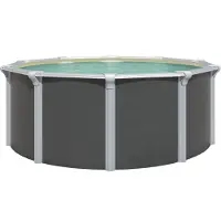 Kwad Rundpool "Green line Evolution", beige (design, innenfarbe: sand), H:132cm Ø:460cm, Schwimmbecken, Rundpool, 4,6x1,32 Design Folie in blau, sand oder grau erhältlich