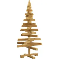 vidaXL Weihnachtsbäume mit Ständer Braun 90 cm Massivholz Kiefer 42016710