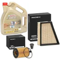 RIDEX Inspektionspaket Filter Set mit Öl 5W-30 5L für VW POLO (9N) für SKODA Fabia II Schrägheck (542) Fabia II Combi (545) für SEAT