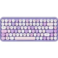 Perixx PERIDUO-713PP DE, Mini Tastatur-Maus Set, Retro Vintage Design, violett