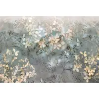 Erismann Florale Tapete Transparent Vlies Fototapete mit Blumen im Herbst Moderne Blumentapete in Grau Blau Beige für Esszimmer und Schlafzimmer