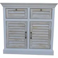 LC Home Hampton Sideboard aus Mangoholz mit Lamellenfront