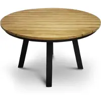 CLEMENTO Dundee Gartentisch Ø130 cm Rund Aluminium/Teak Anthrazit